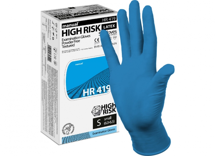 Перчатки латексные MANUAL HR419 High Risk повышенной защиты